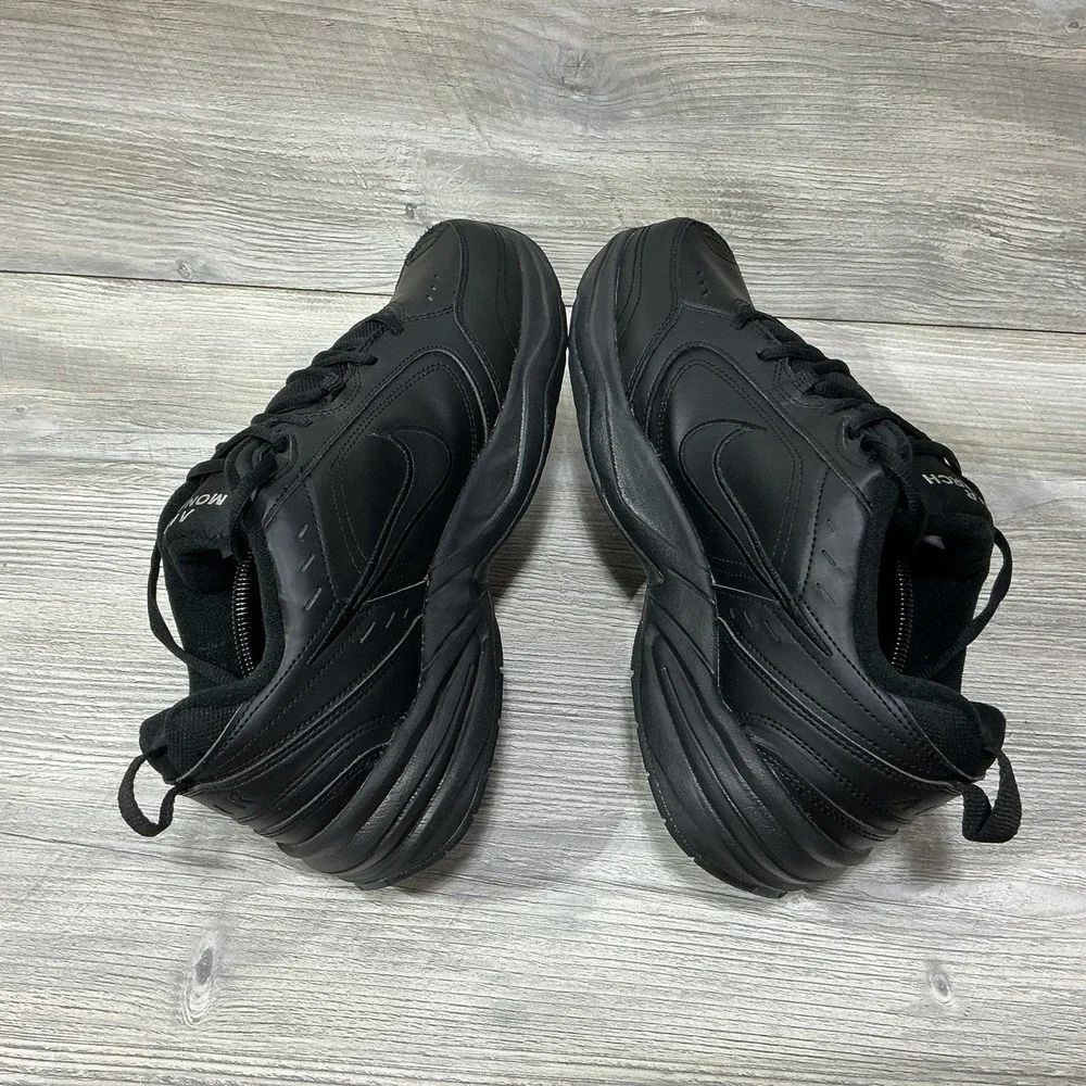 Nike Air Monarch IV Shoes Men's Size 11.5 4E Black Leather Cross Trainer Walking